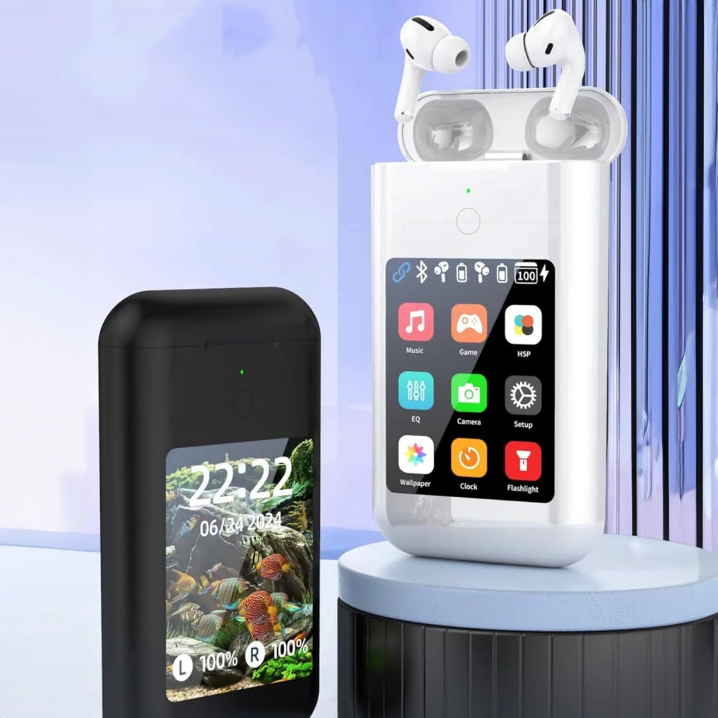 Auriculares Bluetooth con pantalla táctil y powerbank ONLIKE - BLANCO