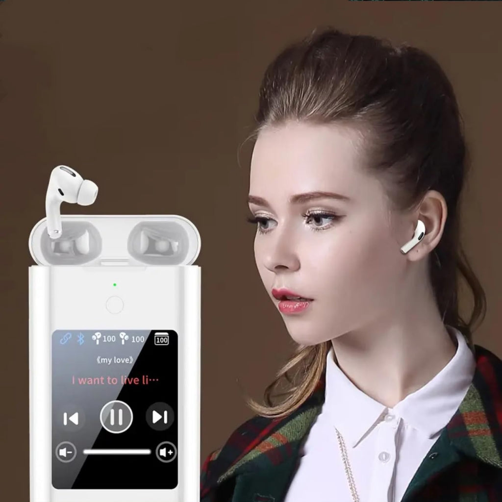 Auriculares Bluetooth con pantalla táctil y powerbank ONLIKE - BLANCO