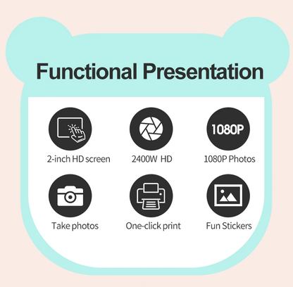 Cámara instantánea rosa para niños