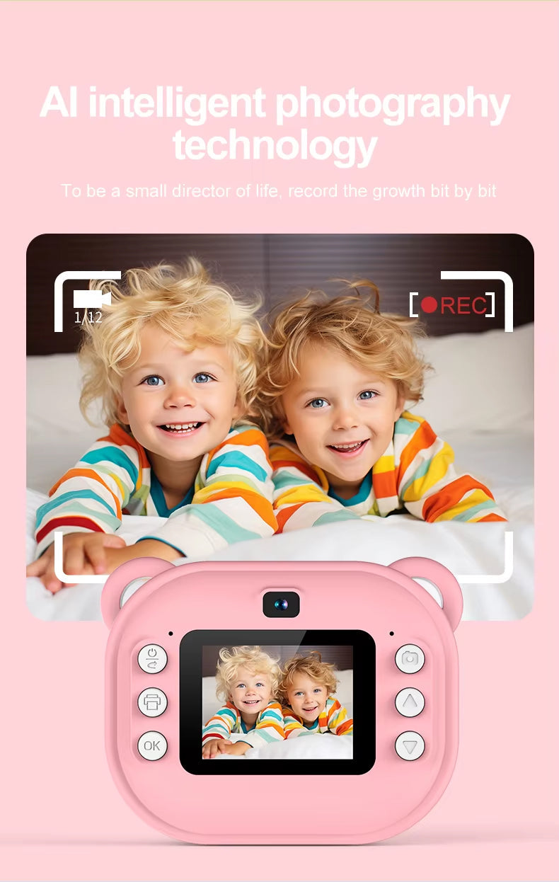 Cámara instantánea rosa para niños