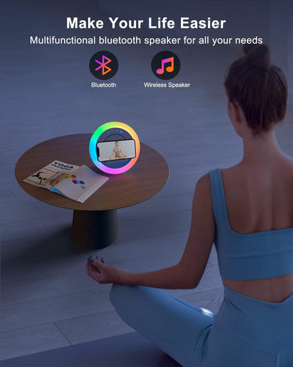 Altavoz Bluetooth con Reloj y Despertador, Carga Inalámbrica